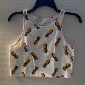 Aeropostale Pineapple Crop Top Size XL